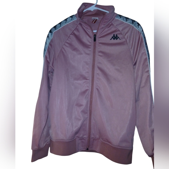 Kappa Pink Track Jacket W/ White Striped Logo On Sleeves Size Small - Picture 5 of 15
